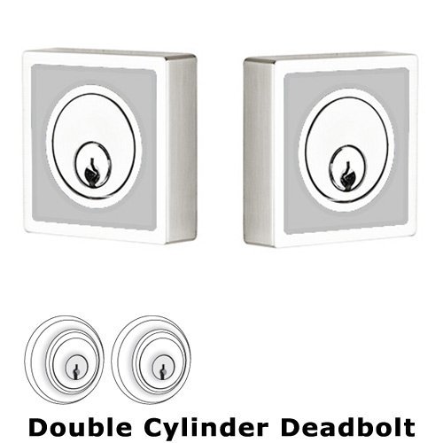 Martinique Inlayed Double Cylinder Deadbolt in Calypso Silver