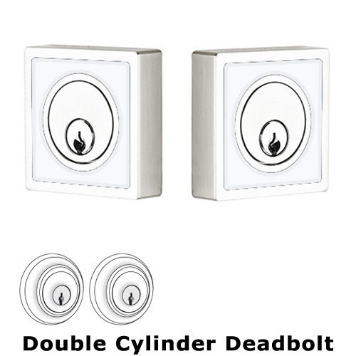 Martinique Inlayed Double Cylinder Deadbolt in Pearl White