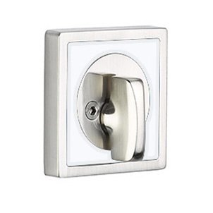 Martinique Inlayed Single Sided Deadbolt in Pearl White