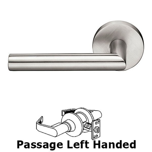 Stuttgart Right Hand Passage Door Lever With Brushed Stainless Steel Disk Rose