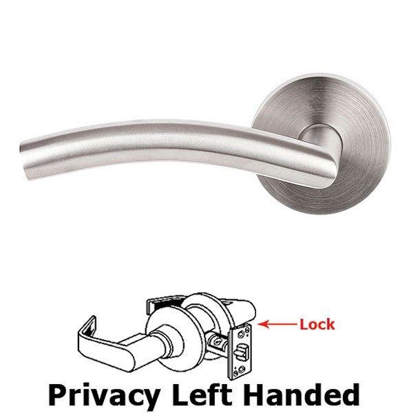 Dresden Right Hand Privacy Door Lever With Brushed Stainless Steel Disk Rose