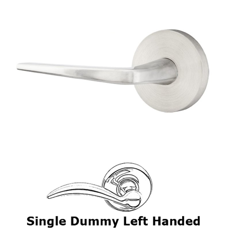 Single Dummy Left Handed Athena Door Lever With Brushed Stainless Steel Disk Rose