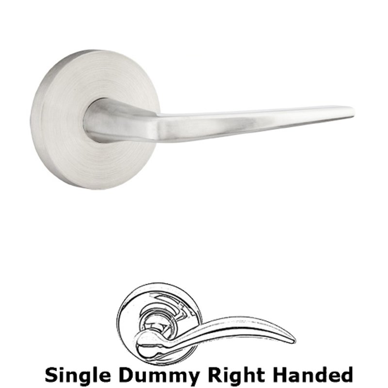 Single Dummy Right Handed Athena Door Lever With Brushed Stainless Steel Disk Rose