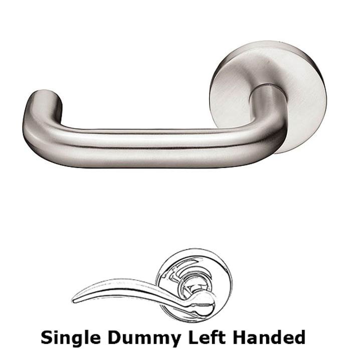 Single Dummy Left Handed Cologne Door Lever With Brushed Stainless Steel Disk Rose