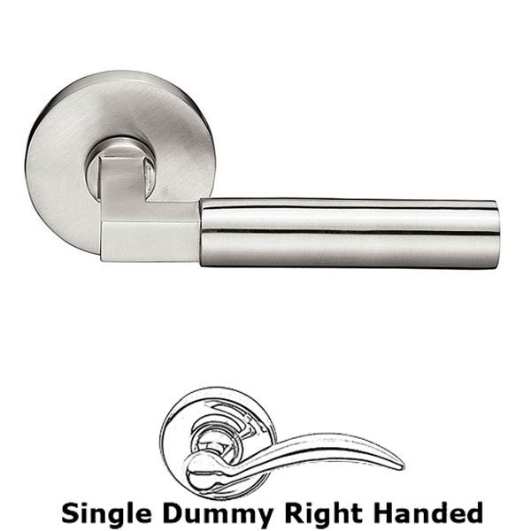 Single Dummy Right Handed Hercules Door Lever With Brushed Stainless Steel Disk Rose