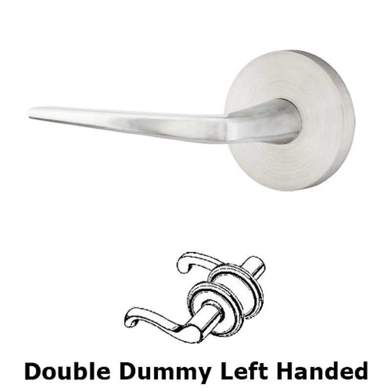 Athena Left Hand Dummy Set Door Lever With Brushed Stainless Steel Disk Rose