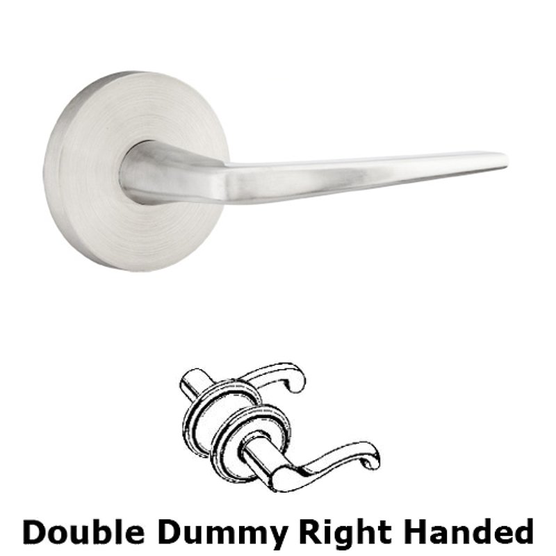 Athena Right Hand Dummy Set Door Lever With Brushed Stainless Steel Disk Rose