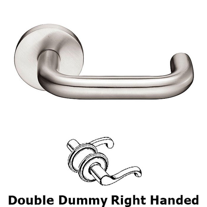 Cologne Right Hand Dummy Set Door Lever With Brushed Stainless Steel Disk Rose