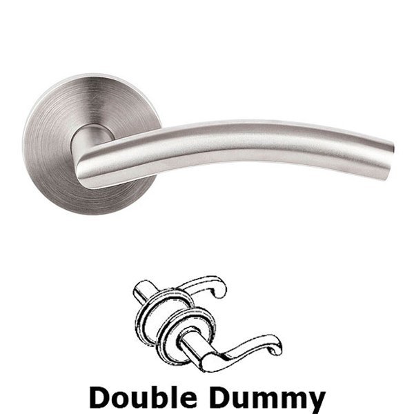Dresden Left Handed Double Dummy Door Lever With Brushed Stainless Steel Disk Rose