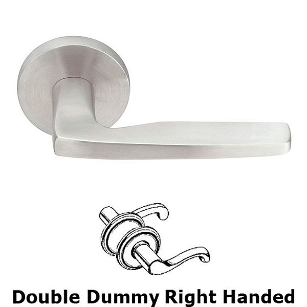 Hermes Right Hand Dummy Set Door Lever With Brushed Stainless Steel Disk Rose
