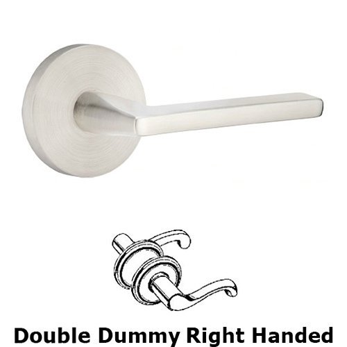 Helios Right Hand Dummy Set Door Lever With Brushed Stainless Steel Disk Rose