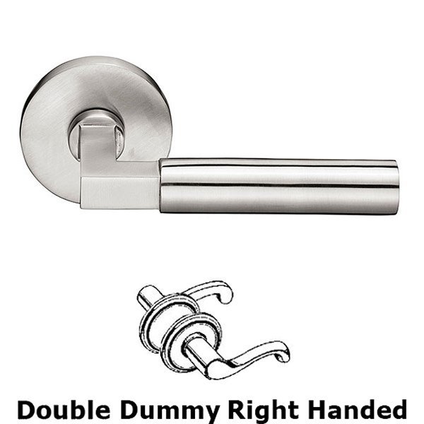 Hercules Right Hand Dummy Set Door Lever With Brushed Stainless Steel Disk Rose