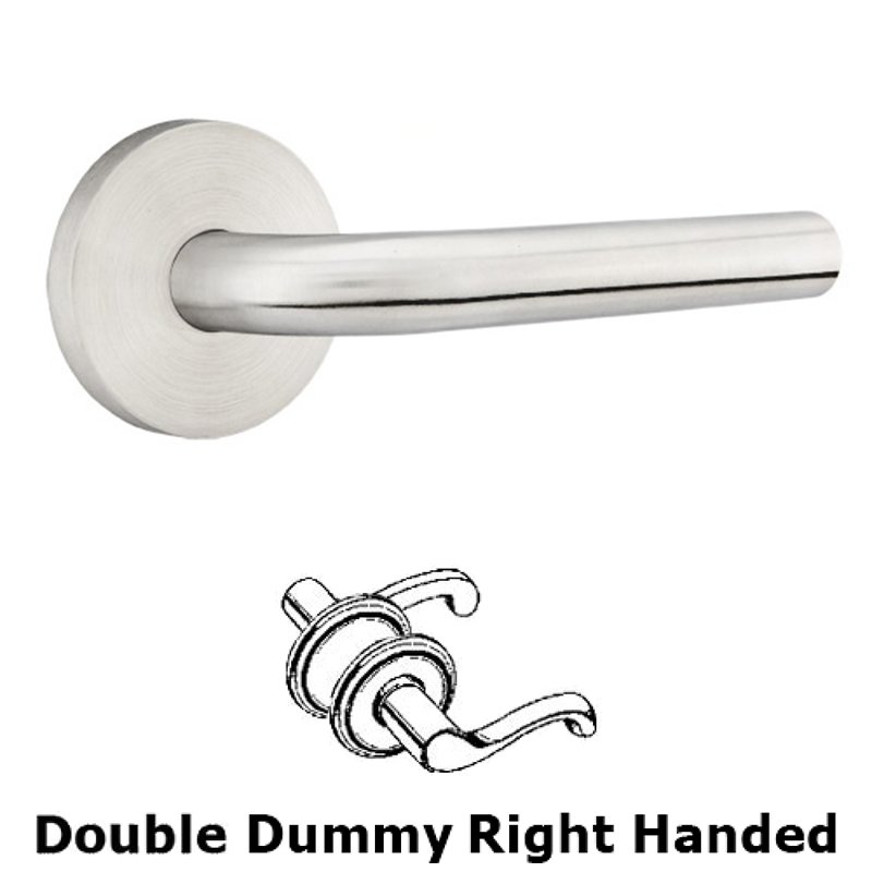 Kiel Right Hand Dummy Set Door Lever With Brushed Stainless Steel Disk Rose
