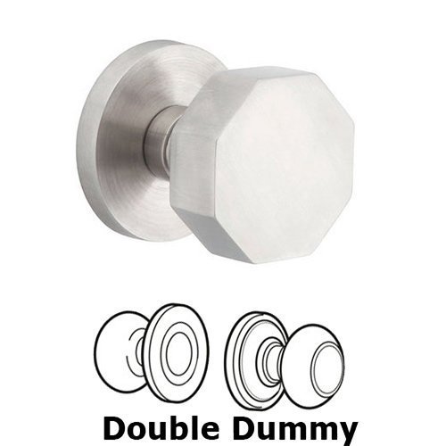 Octagon Dummy Pair Door Knob With Brushed Stainless Steel Disk Rose