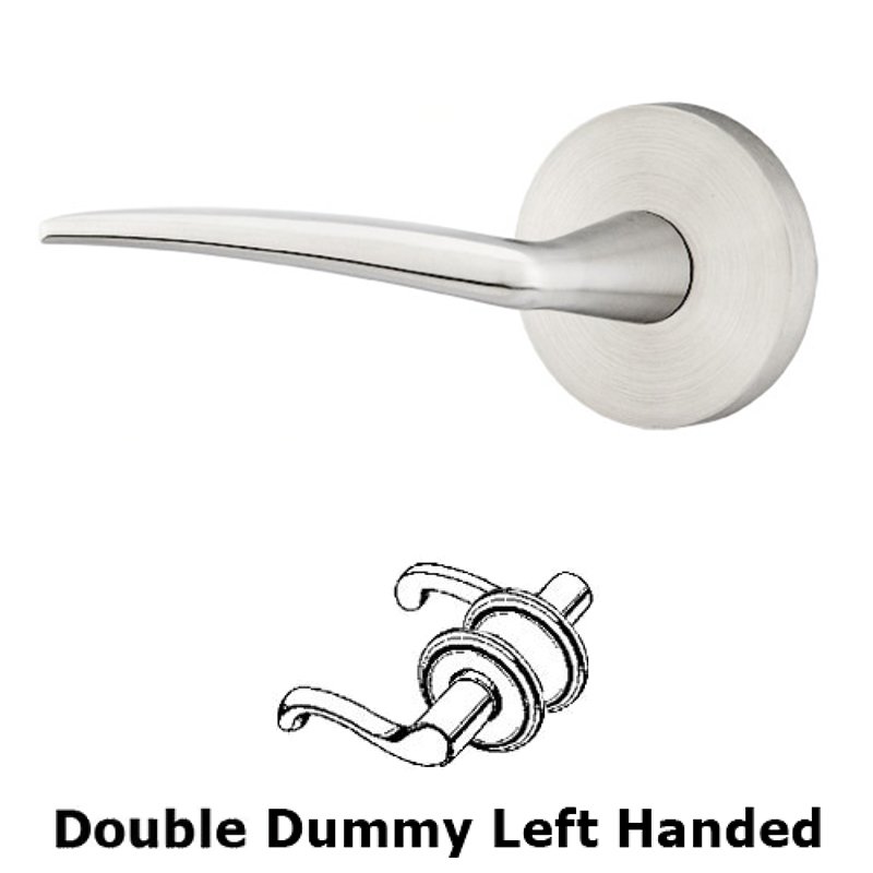 Poseidon Left Hand Dummy Set Door Lever With Brushed Stainless Steel Disk Rose