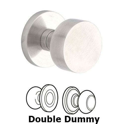 Round Dummy Pair Door Knob With Brushed Stainless Steel Disk Rose