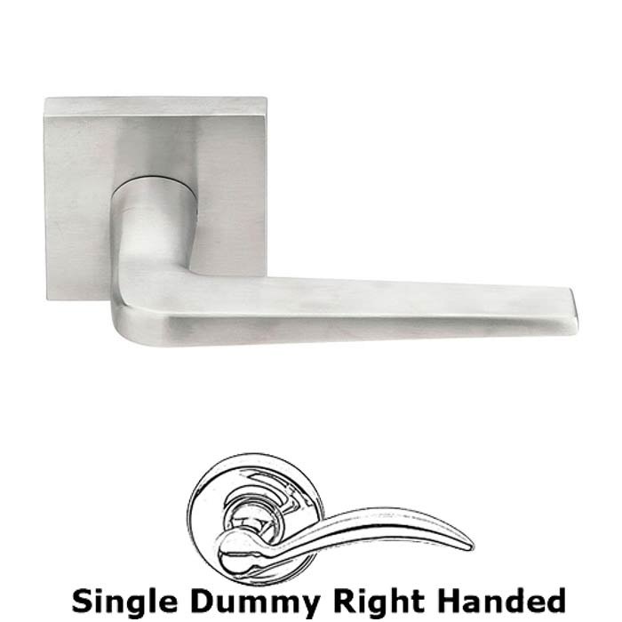 Single Dummy Right Handed Athena Door Lever With Brushed Stainless Steel Square Rose