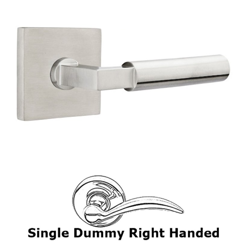 Single Dummy Right Handed Hercules Door Lever With Brushed Stainless Steel Square Rose