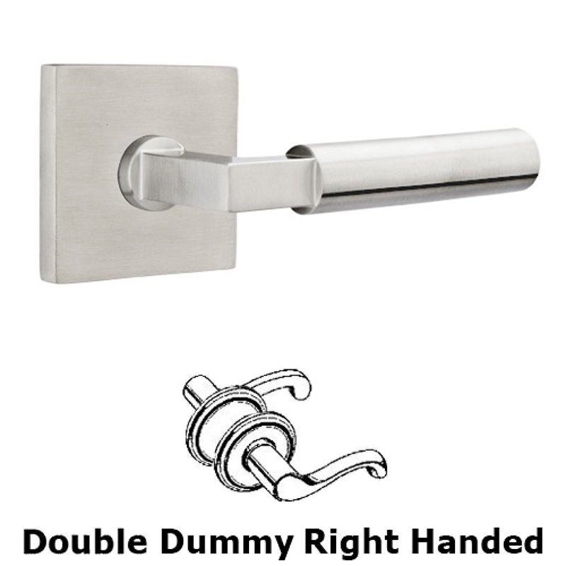 Hercules Right Hand Dummy Set Door Lever With Brushed Stainless Steel Square Rose