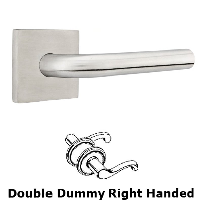 Kiel Right Hand Dummy Set Door Lever With Brushed Stainless Steel Square Rose