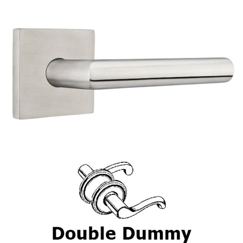 Stuttgart Right Handed Dummy Set Door Lever With Brushed Stainless Steel Square Rose