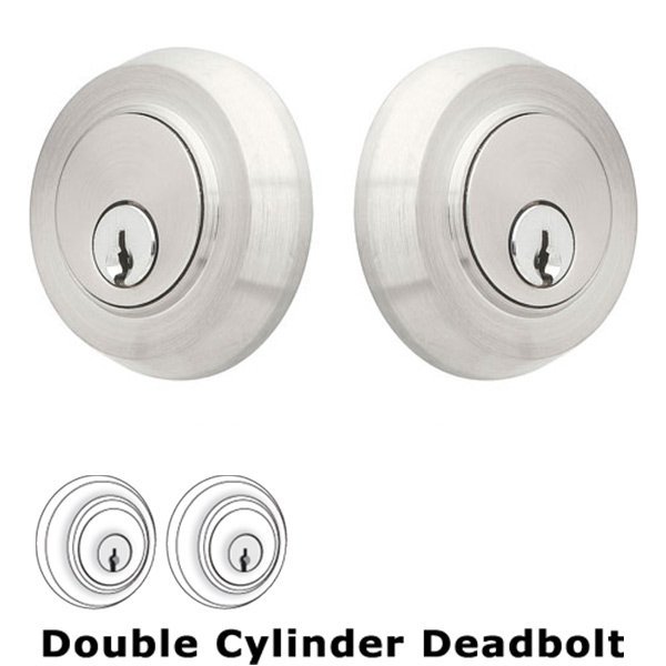 Round Stainless Double Cylinder Deadbolt in Brushed Stainless Steel