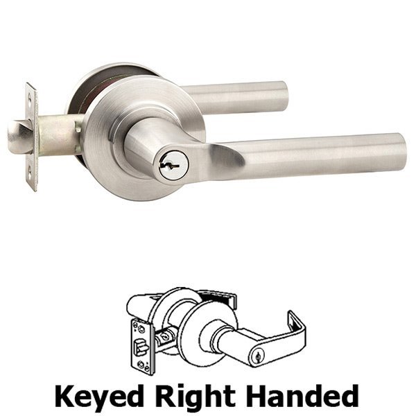 Keyed Right Handed Hanover Lever With SS Disc in Brushed Stainless Steel