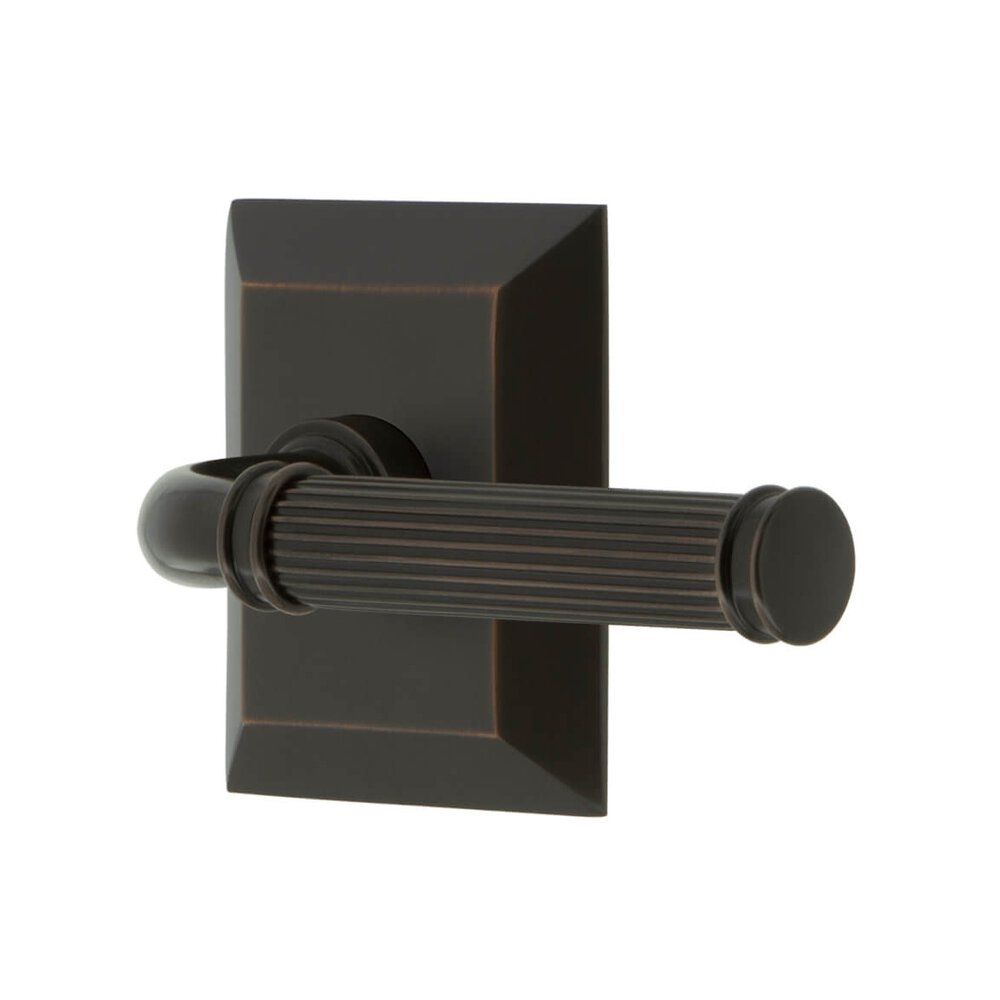 Fifth Avenue Square Rosette Passage with Soleil Lever in Timeless Bronze