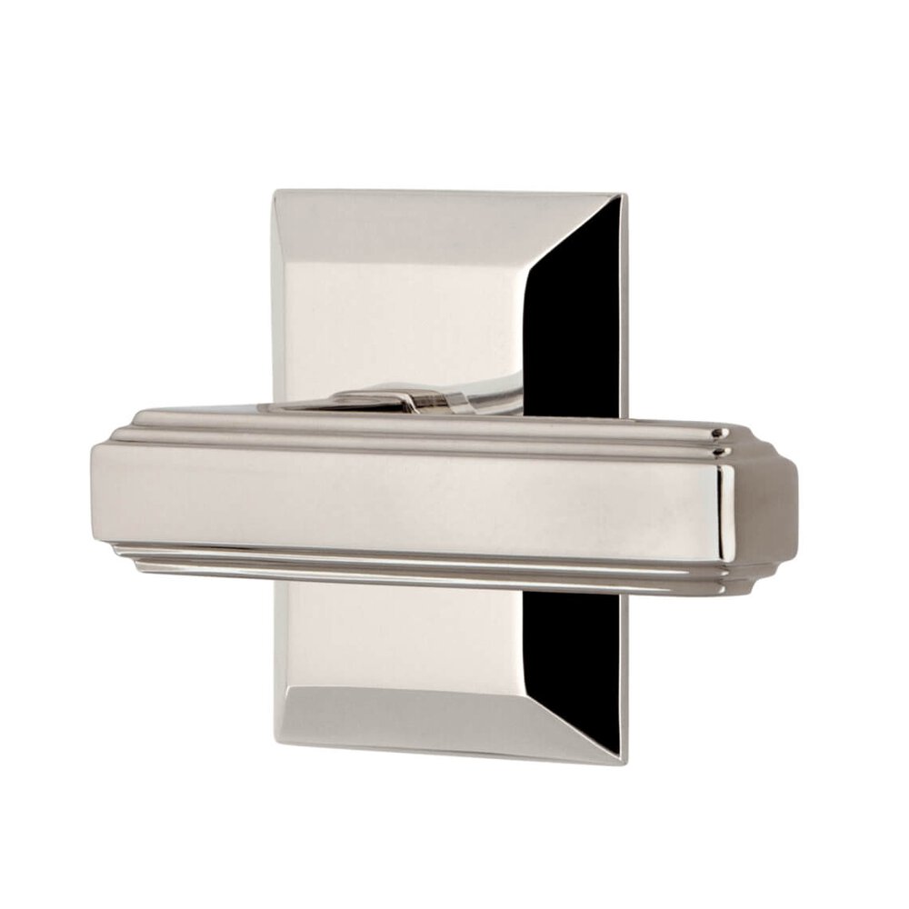 Fifth Avenue Square Rosette Privacy with Carre Lever in Polished Nickel