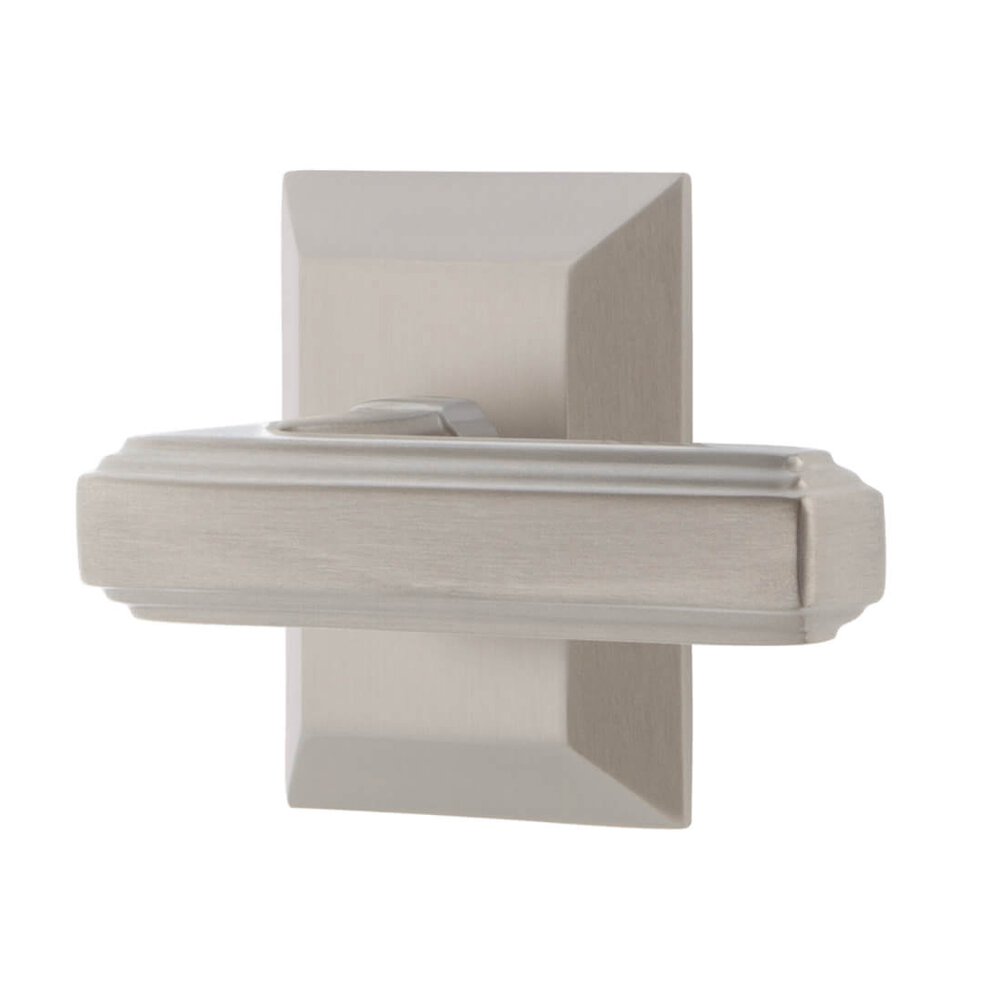 Fifth Avenue Square Rosette Single Dummy with Carre Lever in Satin Nickel