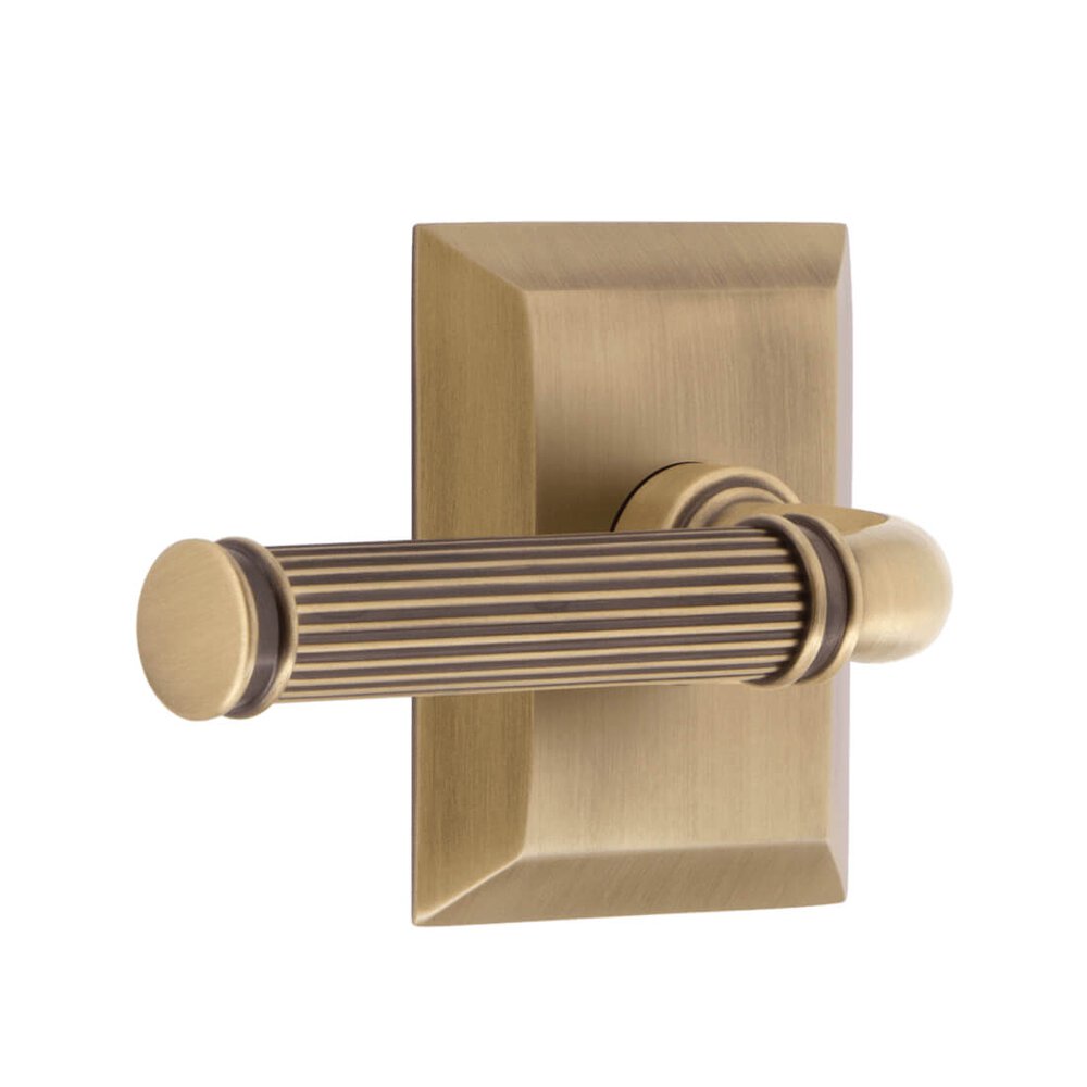 Fifth Avenue Square Rosette Single Dummy with Soleil Lever in Vintage Brass