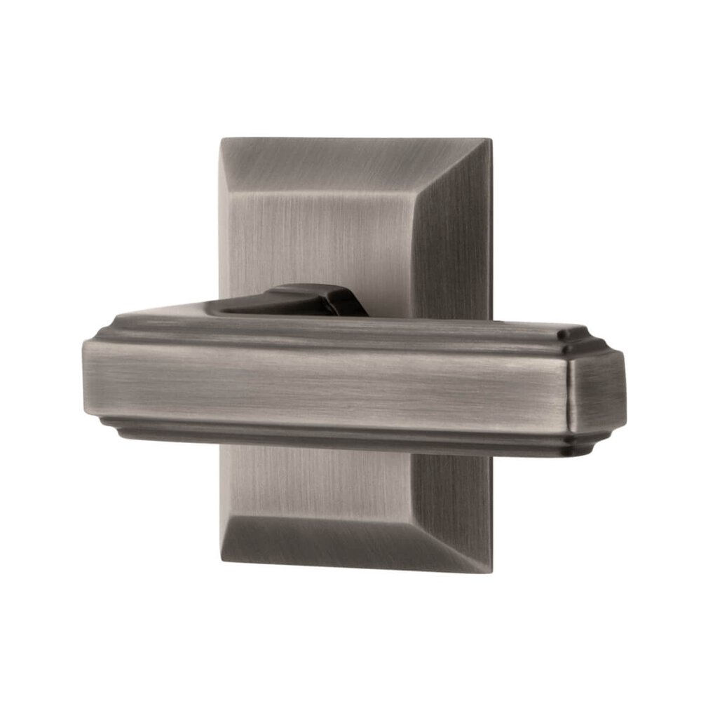 Fifth Avenue Square Rosette Double Dummy with Carre Lever in Antique Pewter