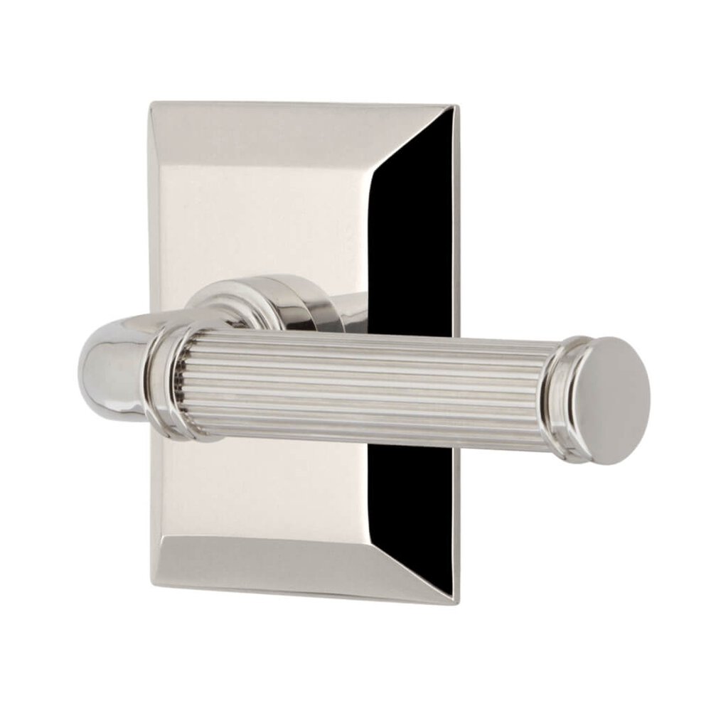 Fifth Avenue Square Rosette Double Dummy with Soleil Lever in Polished Nickel