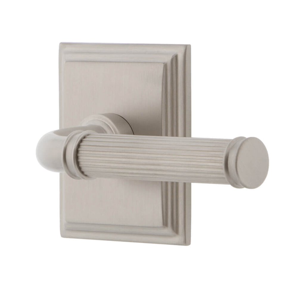 Carre Square Rosette Double Dummy with Soleil Lever in Satin Nickel