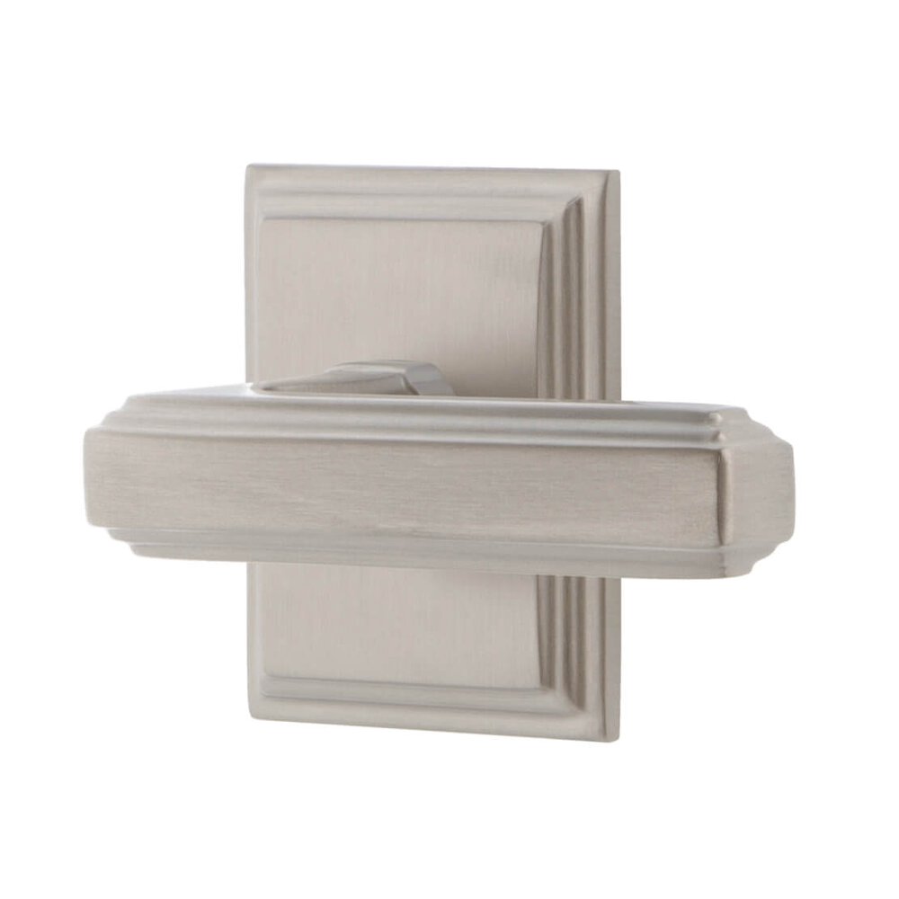 Carre Square Rosette Double Dummy with Carre Lever in Satin Nickel