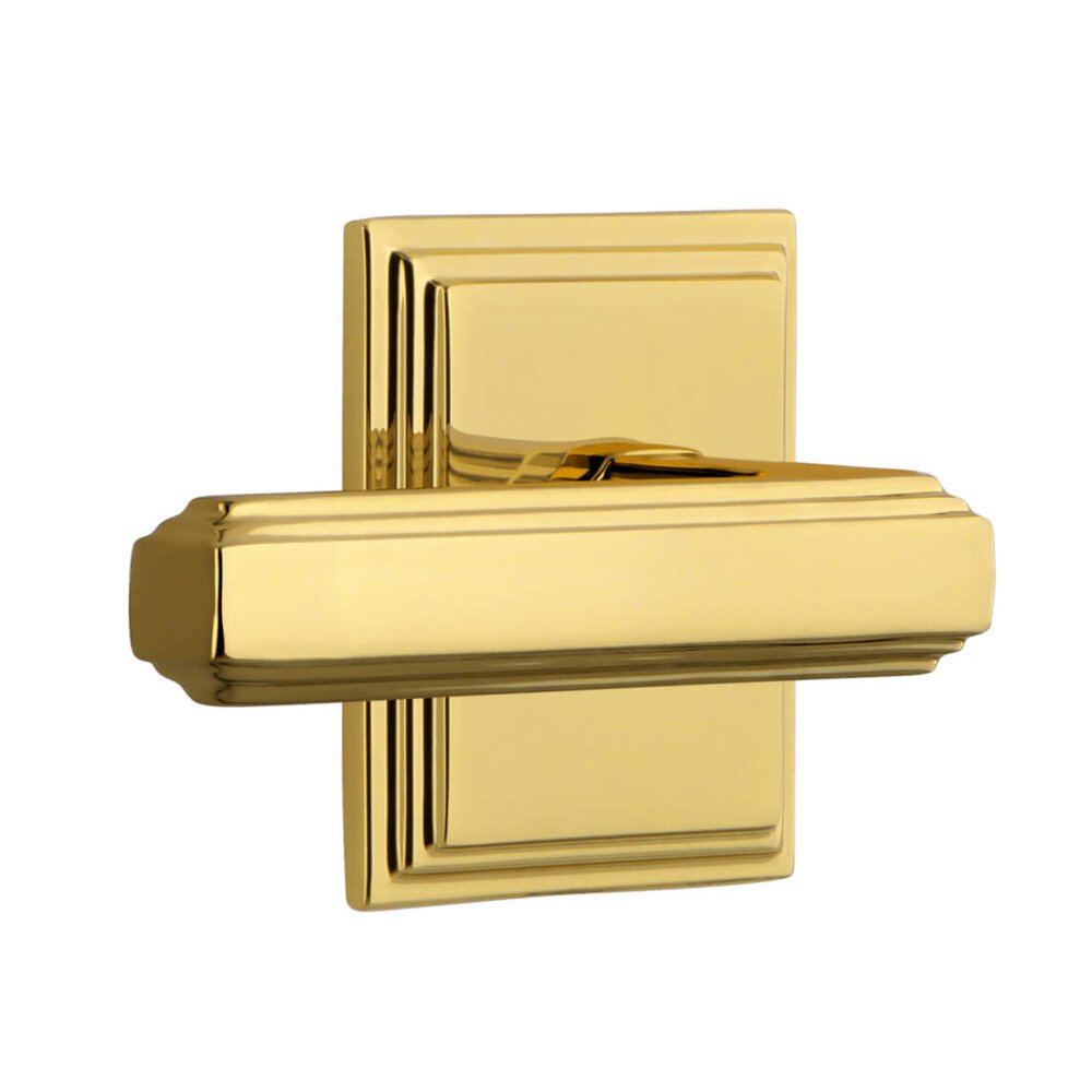 Carre Square Rosette Privacy with Carre Lever in Lifetime Brass