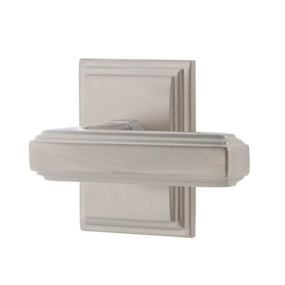 Carre Square Rosette Privacy with Carre Lever in Satin Nickel