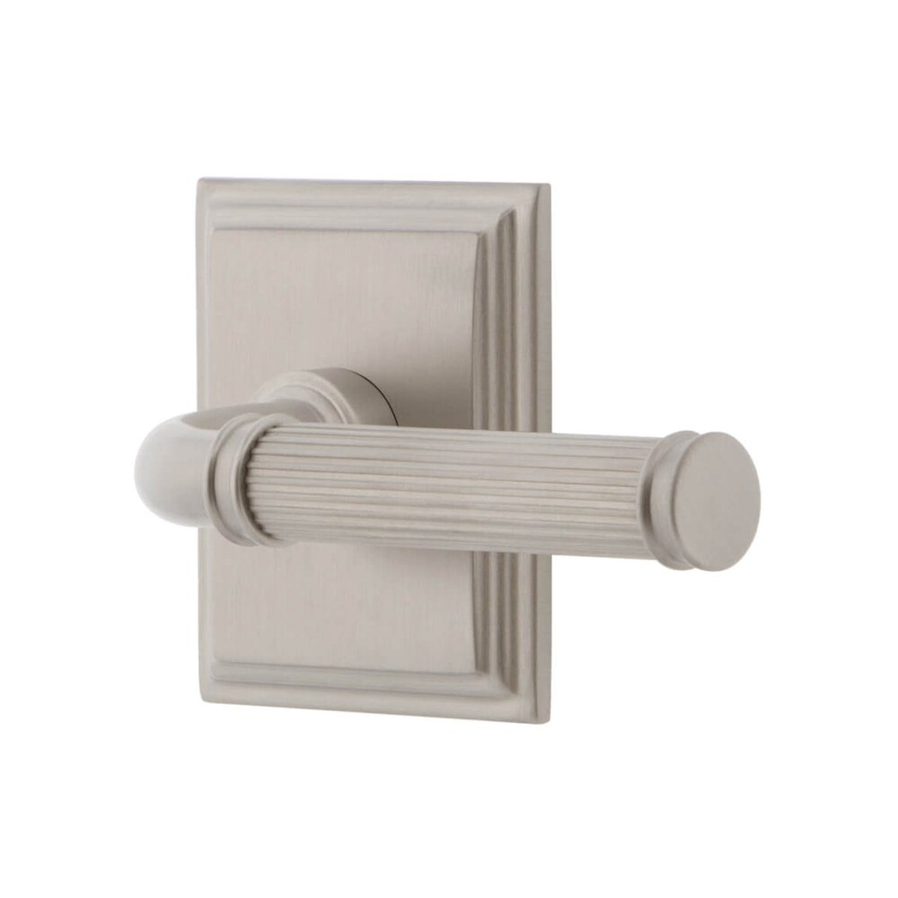 Carre Square Rosette Privacy with Soleil Lever in Satin Nickel