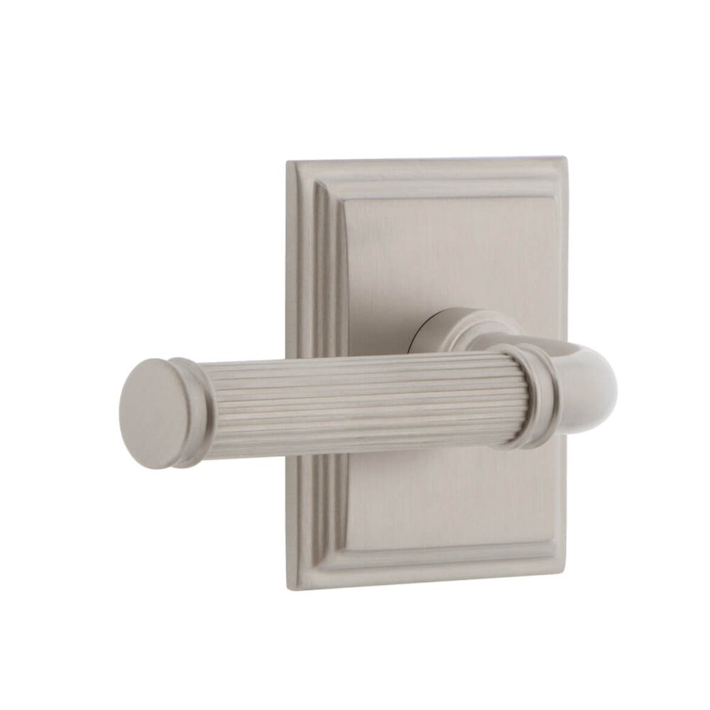 Carre Square Rosette Single Dummy with Soleil Lever in Satin Nickel