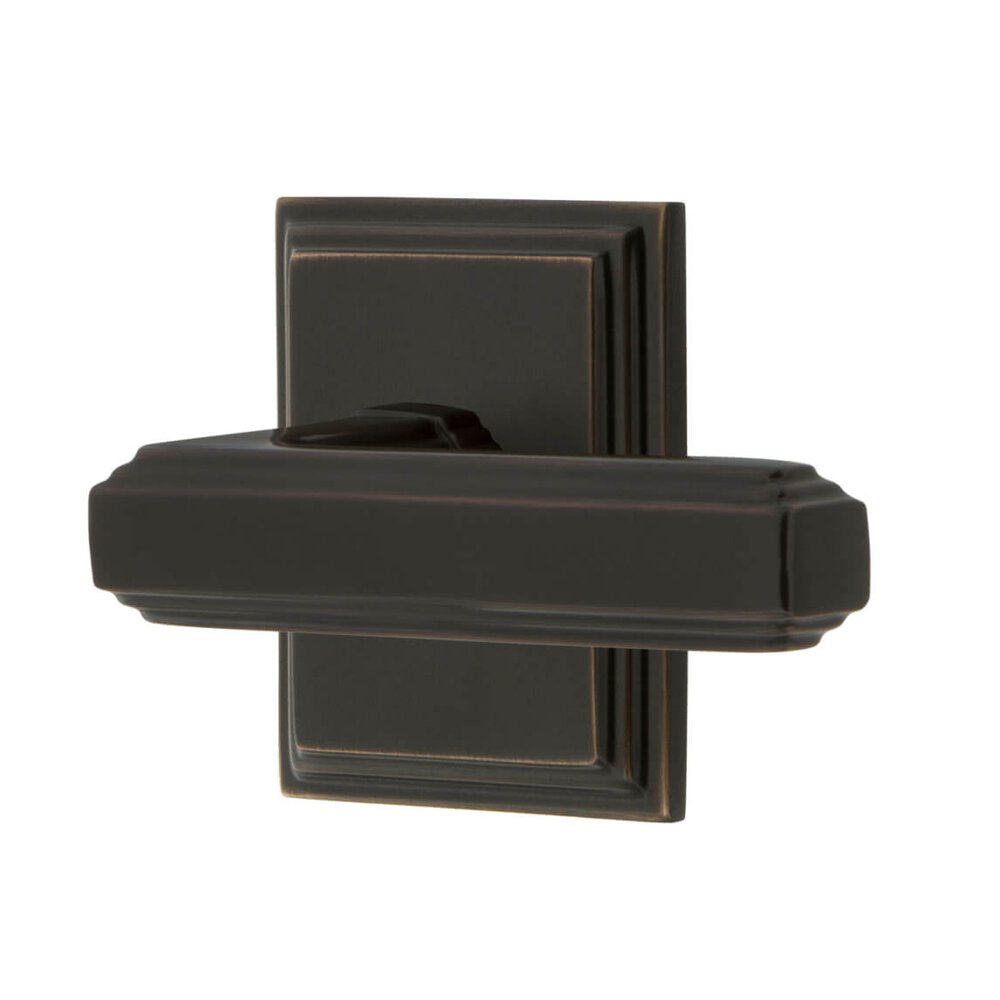 Carre Square Rosette Single Dummy with Carre Lever in Timeless Bronze