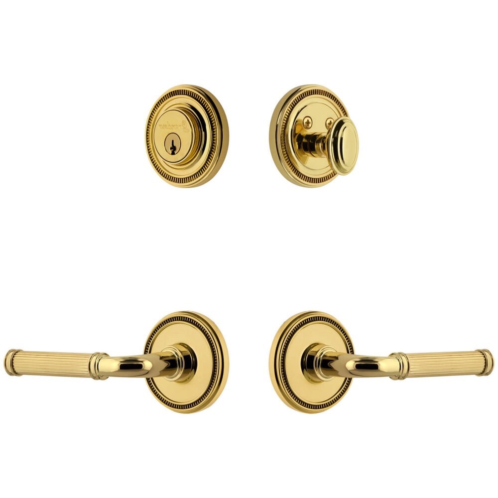 Soleil Rosette Entry Set with Soleil Lever in Lifetime Brass