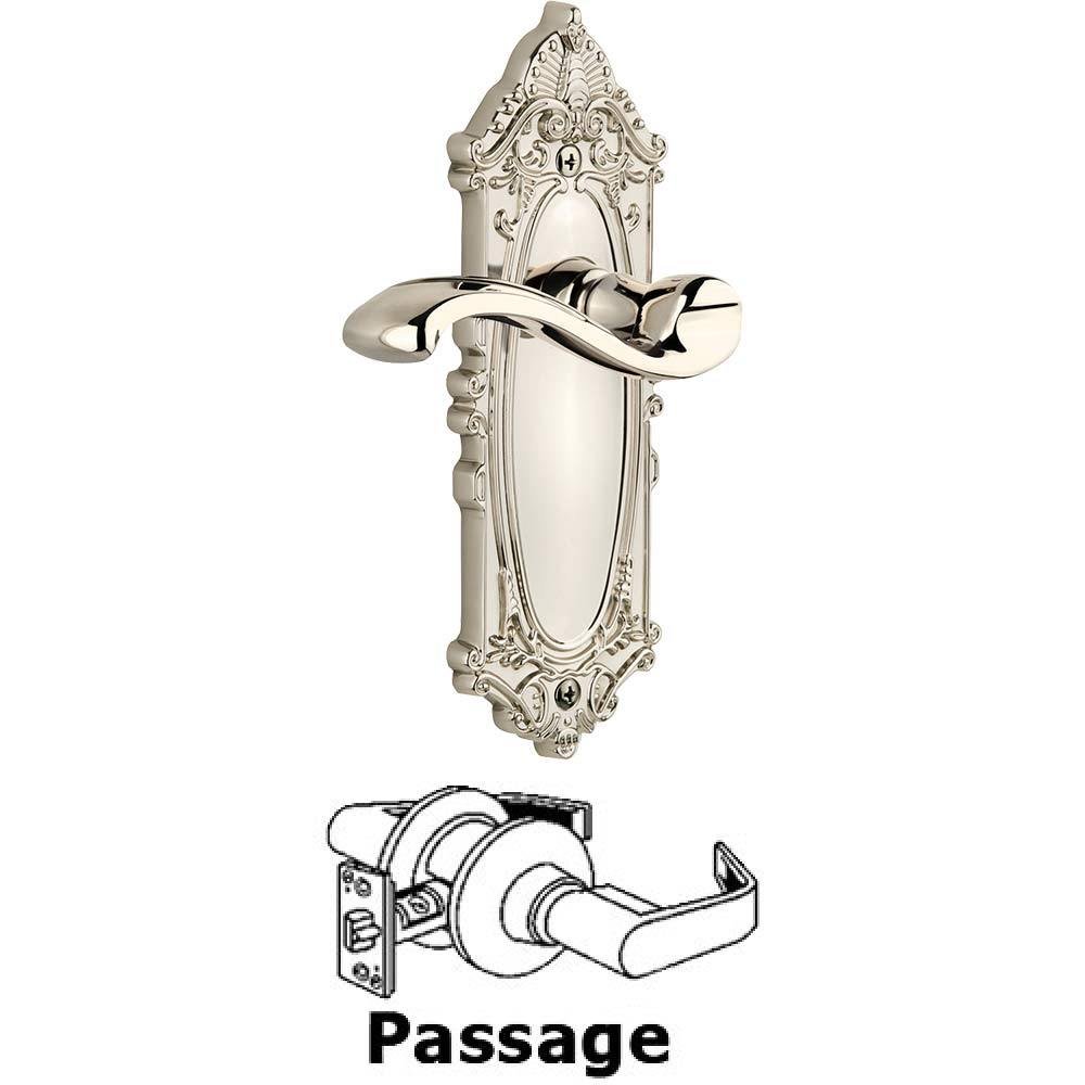 Complete Passage Set - Grande Victorian Plate with Portofino Lever in Polished Nickel
