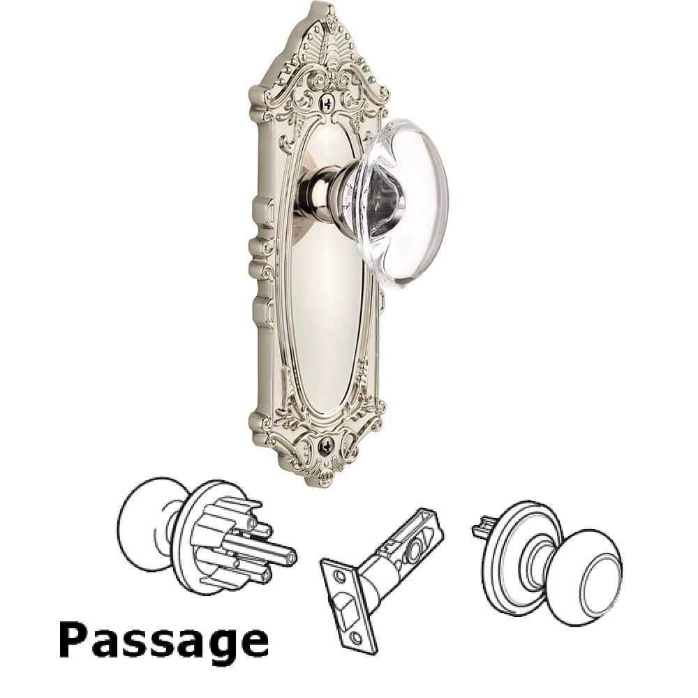Complete Passage Set - Grande Victorian Plate with Provence Knob in Polished Nickel