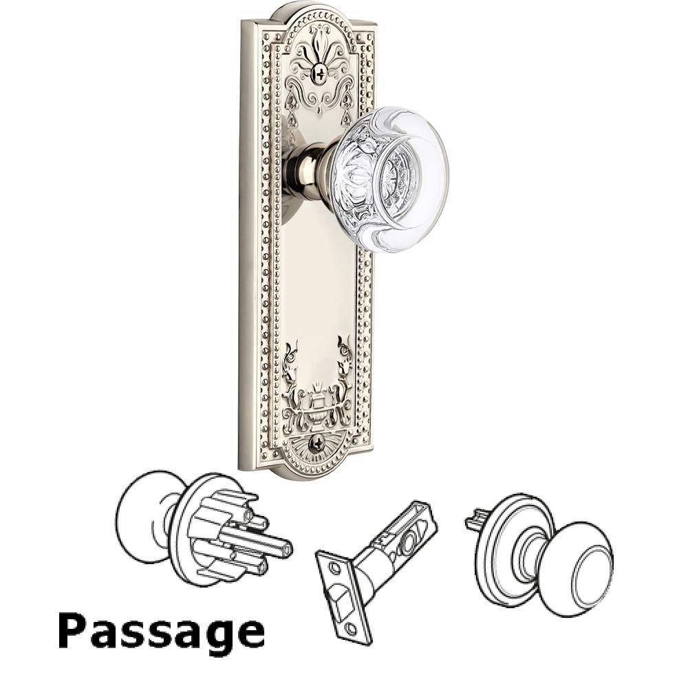 Complete Passage Set - Parthenon Plate with Bordeaux Knob in Polished Nickel