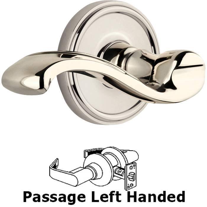 Passage Georgetown Rosette with Portofino Left Handed Lever in Polished Nickel
