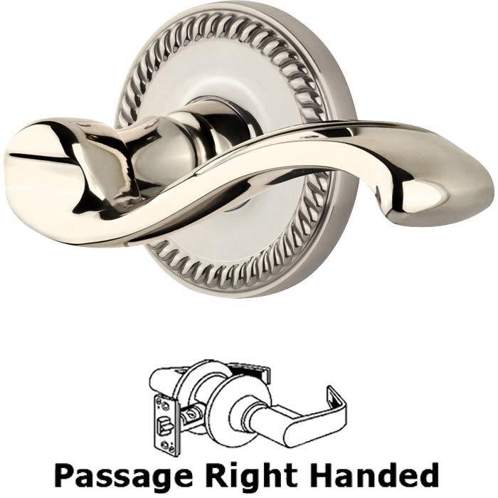Complete Passage Set - Newport Rosette with Right Handed Portofino Lever in Polished Nickel