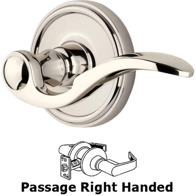 Passage Georgetown Rosette with Bellagio Right Handed Lever in Polished Nickel