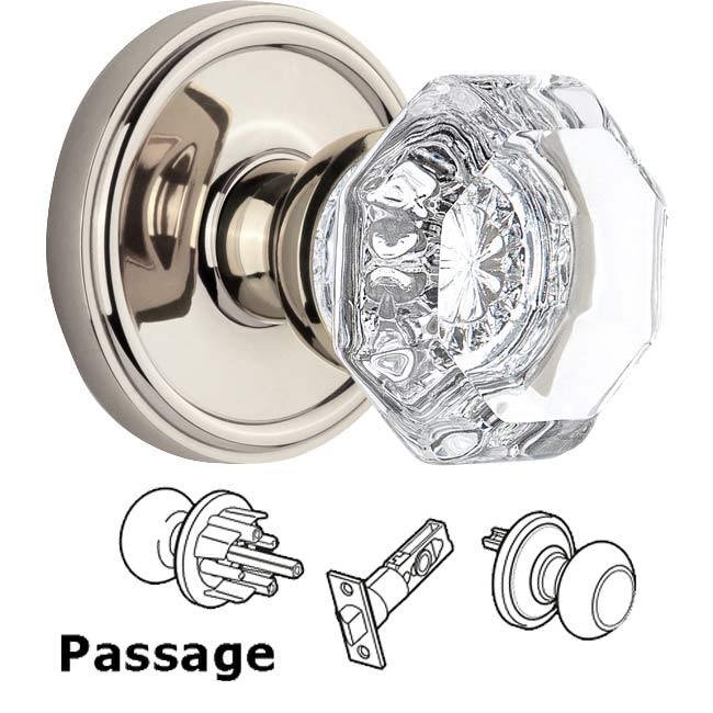 Complete Passage Set - Georgetown Rosette with Chambord Knob in Polished Nickel