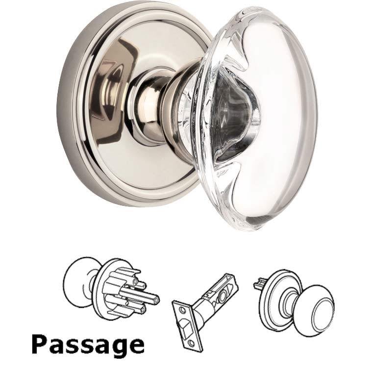 Complete Passage Set - Georgetown Rosette with Provence Knob in Polished Nickel