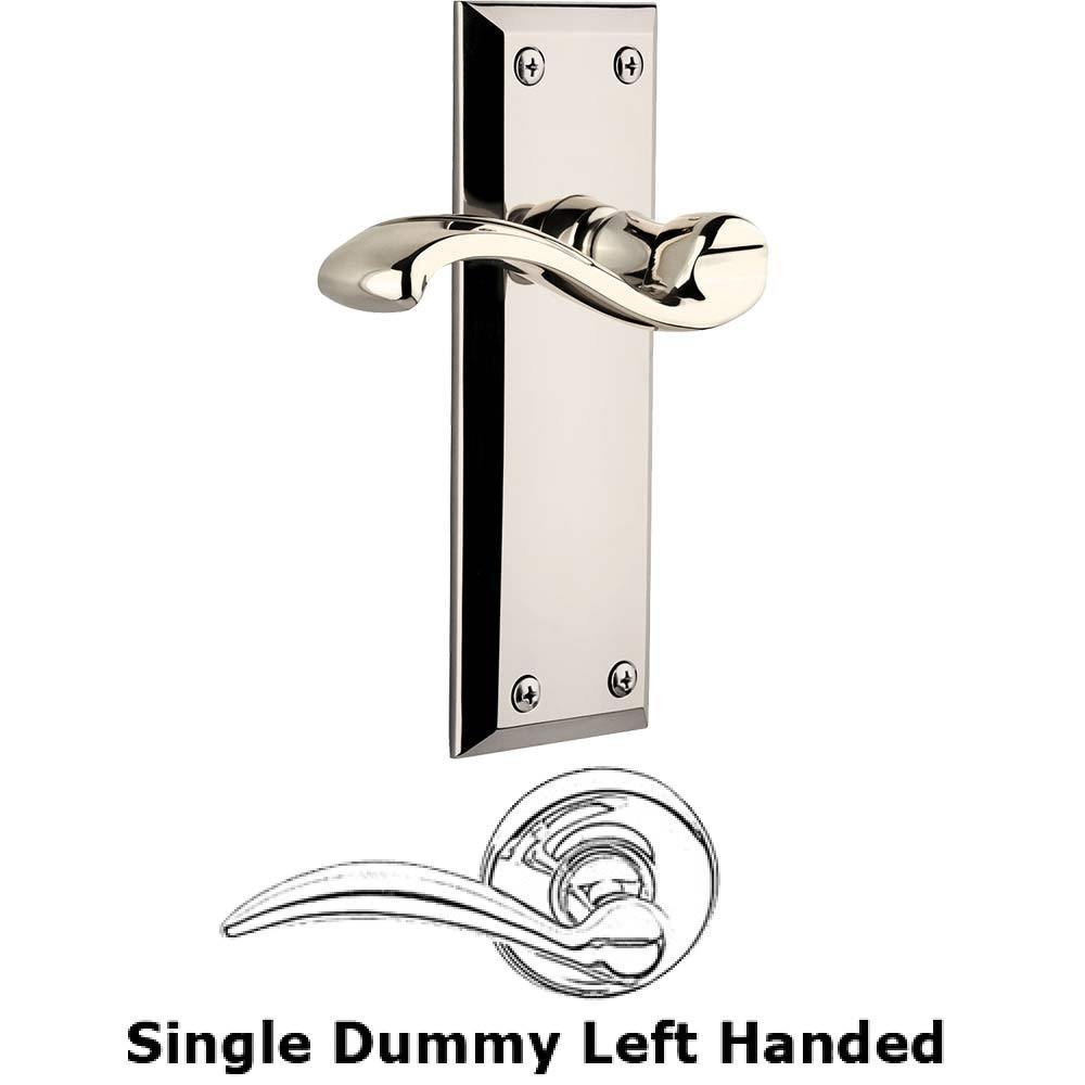 Single Dummy Fifth Avenue Plate with Portofino Left Handed Lever in Polished Nickel